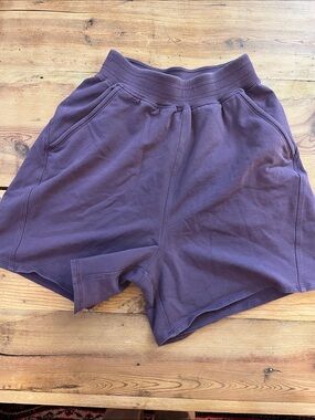 LULULEMON 2 Plum High-Waisted HR Cotton Stretch Boxer Shorts